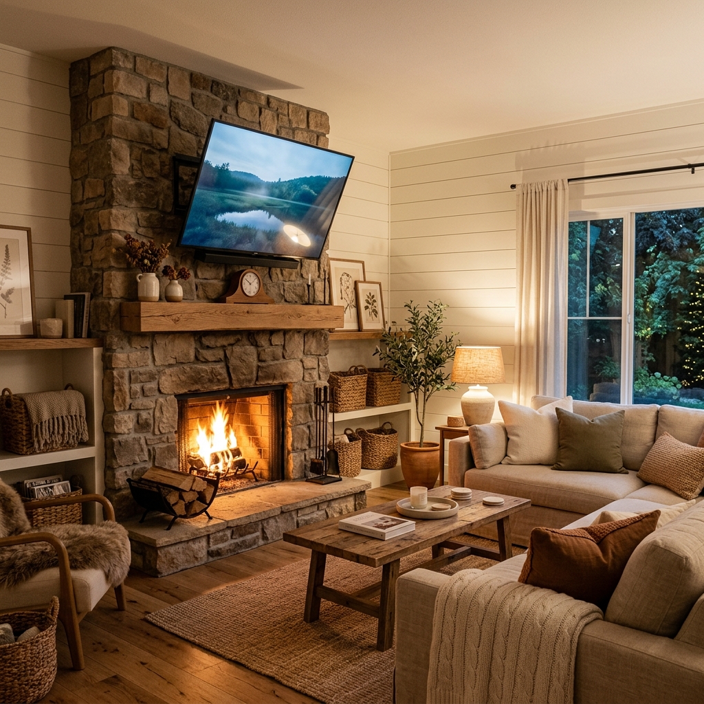 Fireplace TV mount